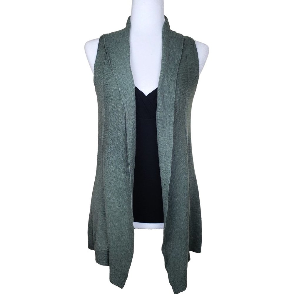 GAP Factory Open Front Knit Sweater Vest Green Women's Small